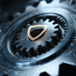 Magento 2 security and updates_ shield protecting storefront, gears, secure code, professional team